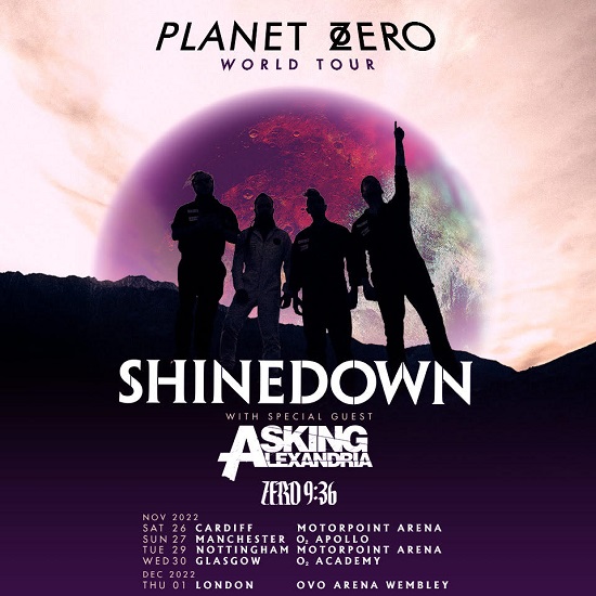 Shinedown 2022 tour poster