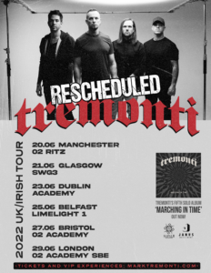 Poster for Tremonti June 2022 tour