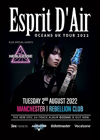 Poster for Esprit D'Air at Manchester Rebellion, 2 August 2022