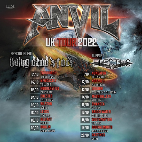 Anvil 2022 UK tour poster