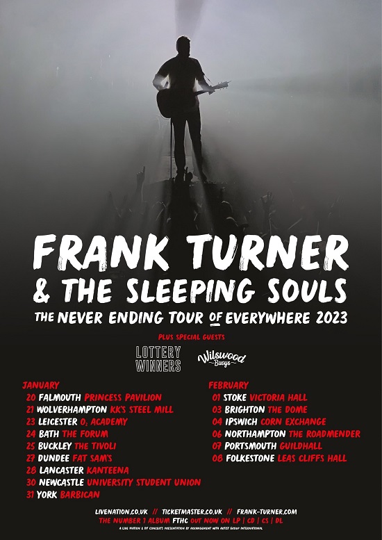 Poster for Frank Turner And The Sleeping Souls 2023 UK tour