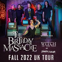The Birthday Massacre UK 2022 tour poster