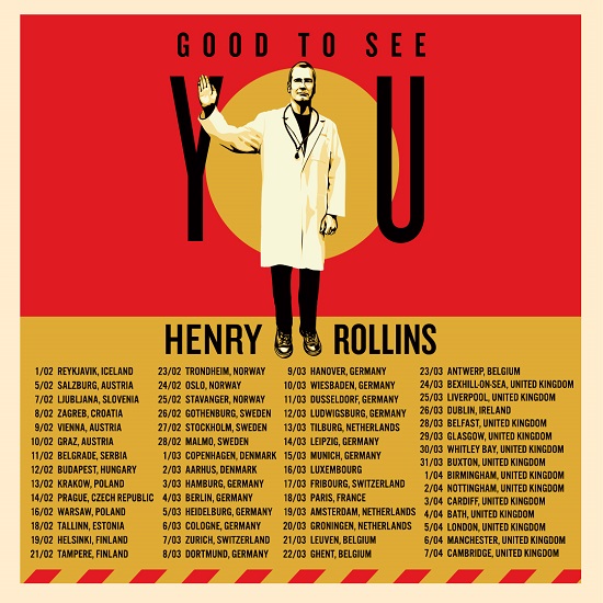 Henry Rollins 2023 European tour poster
