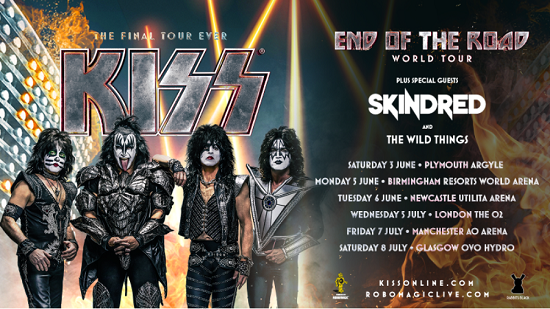 KISS End Of The Road 2023 UK poster