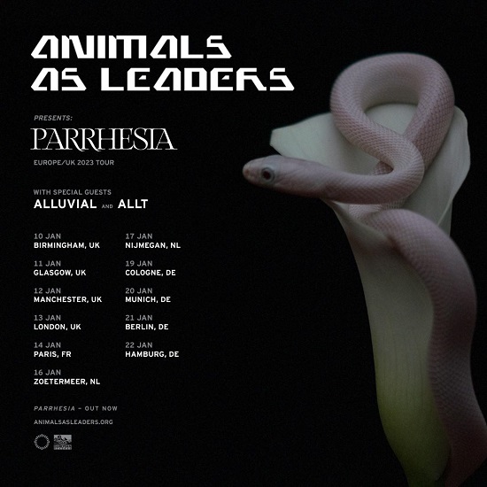 Animals As Leaders January 2023 tour poster