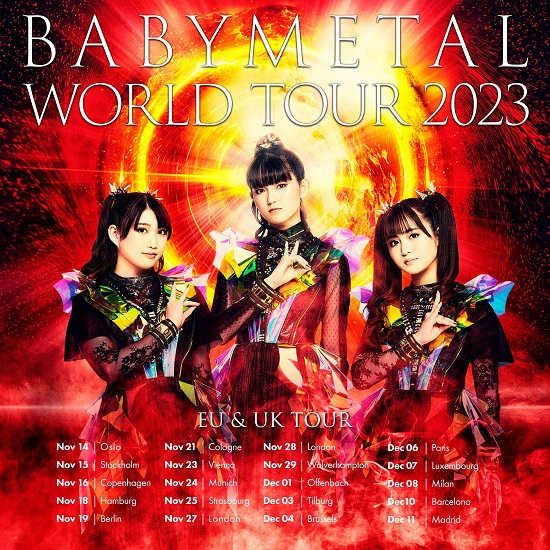 Babymetal 2023 Euro tour poster