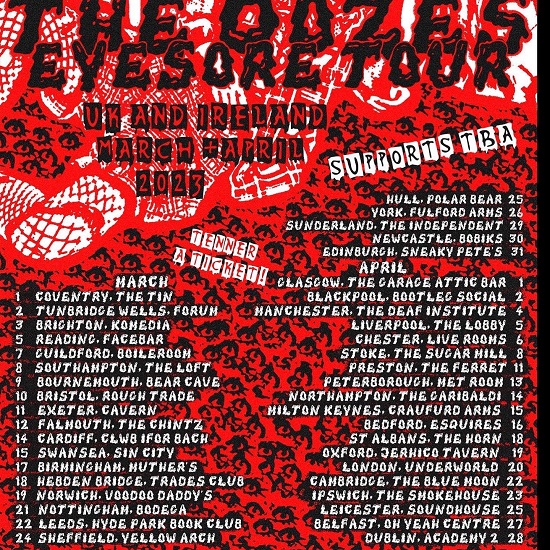 The Oozes full 2023 tour poster