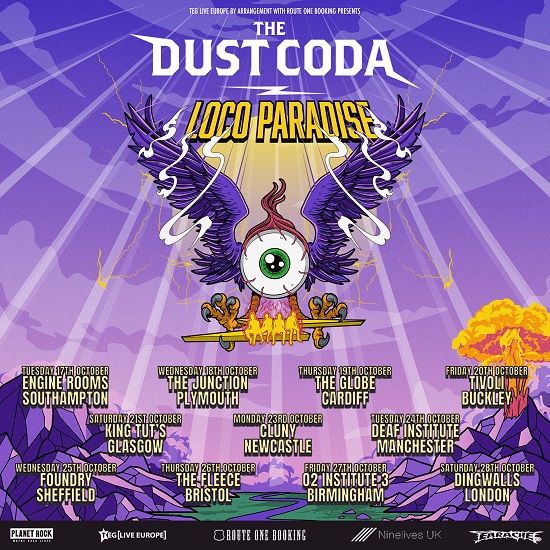 Poster for The Dust Coda 2023 Loco Paradise tour
