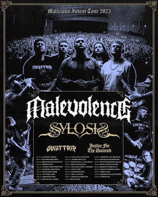 Poster for Malevolence November 2023 tour dates