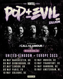 Pop Evil May 2023 tour poster