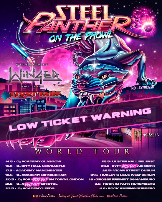Steel Panther 2023 tour poster