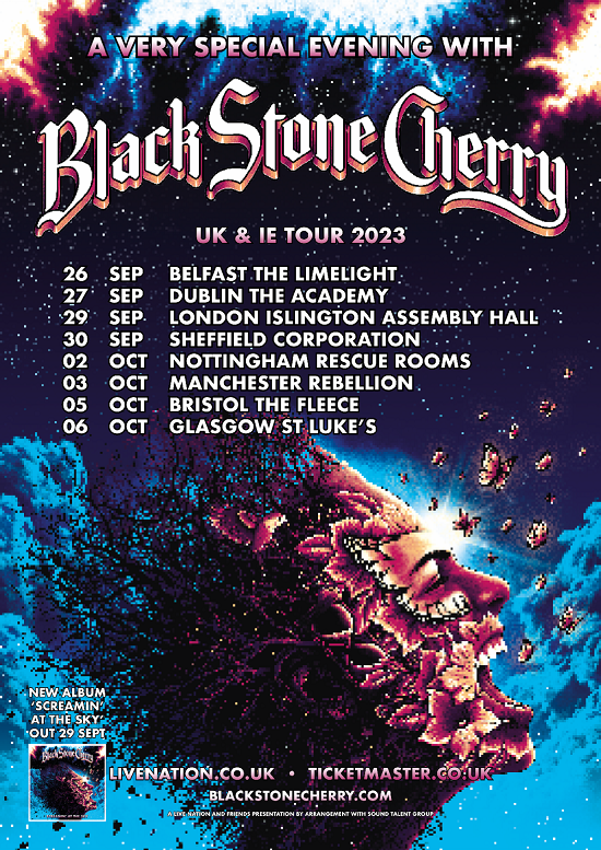 Black Stone Cherry 2023 tour poster