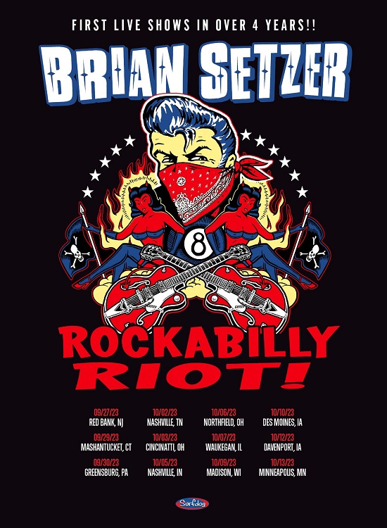 Brian Setzer Rockabilly Riot 2023 tour poster