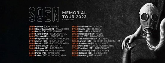 SOEN Memorial 2023 tour poster