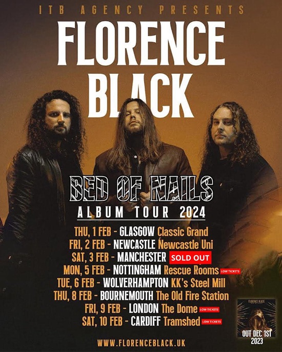 Florence Black February 2023 tour poster