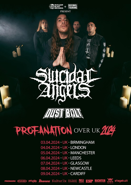 Suicidal Angels UK tour poster