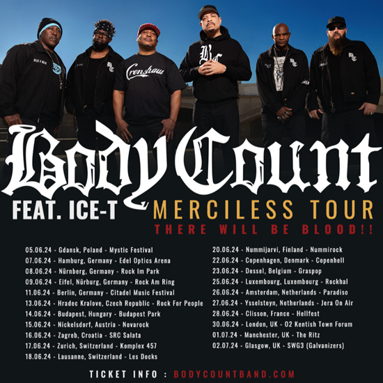 Rap metal heavyweights Body Count have announced a trio of ÜK dates at the end of their European summer run.