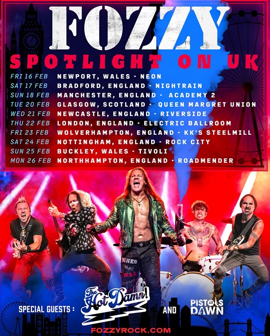 Poster for Fozzy 2024 tour