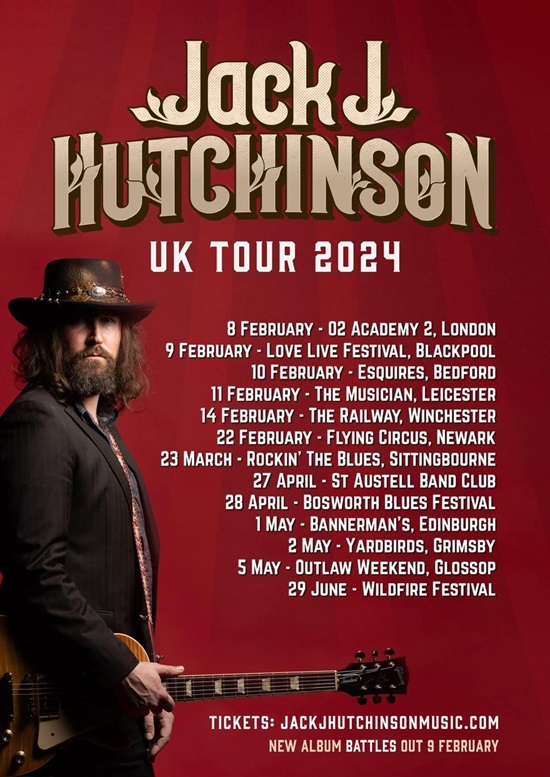 Jack J Hutchinson 2024 tour poster