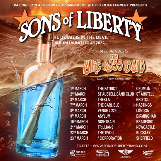 Poster for Sons Of Liberty 2024 tour