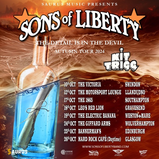 Sons Of Liberty autumn 2024 tour poster