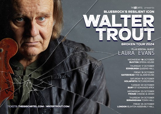 Poster for Walter Trout October 2024 tour