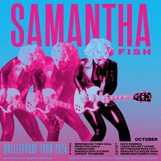 Poster for Samantha Fish 2024 Bulletproof UK tour