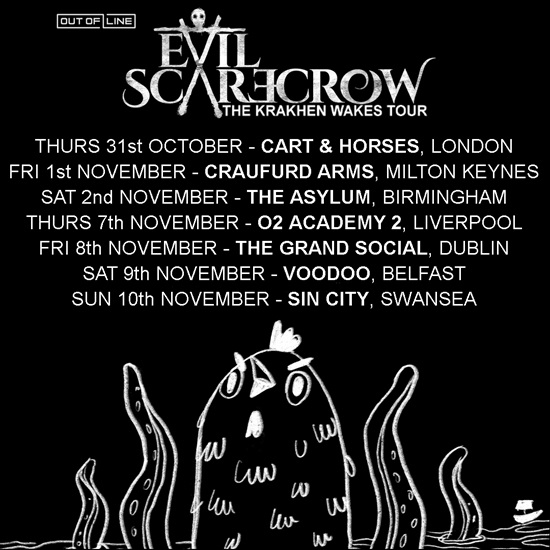 Evil Scarecrow 'Krakhen Wakes' 2024 tour poster