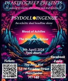 Poster for Psydoll and Ingenue at Peer Hat Manchester 8 April 2024
