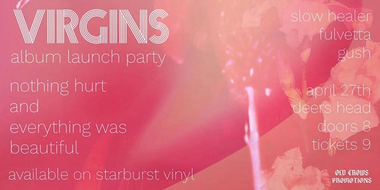 Header for Virgins album launch show 27 April 2024
