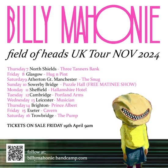 Billy Mahonie 2024 UK tour poster