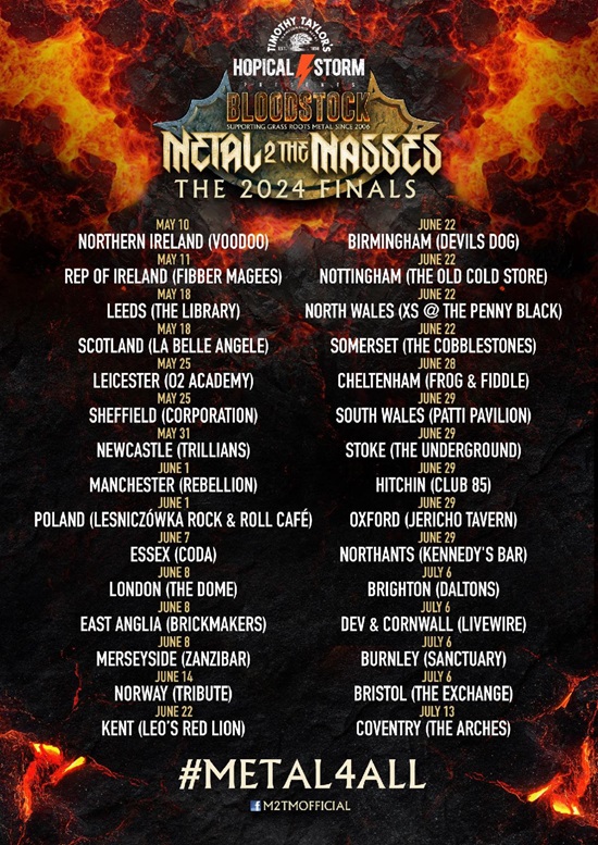 Poster for Metal 2 The Masses 2024 finals dates