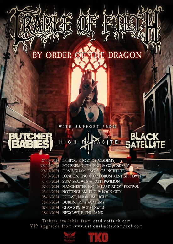 Poster for Cradle Of Filth November 2024 tour dates