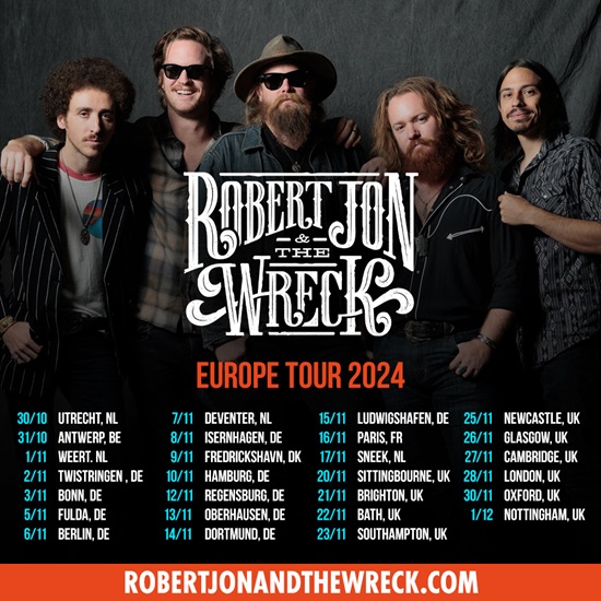 Poster for November 2024 European tour by Robert Jon & The Wreck