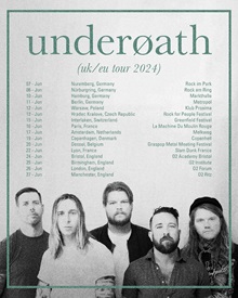 Underøath 2024 European tour poster