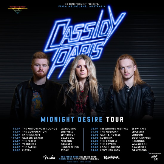 Cassidy Paris Midnight Desire 2024 tour poster