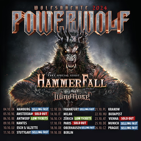 Powerwolf 2024 tour poster