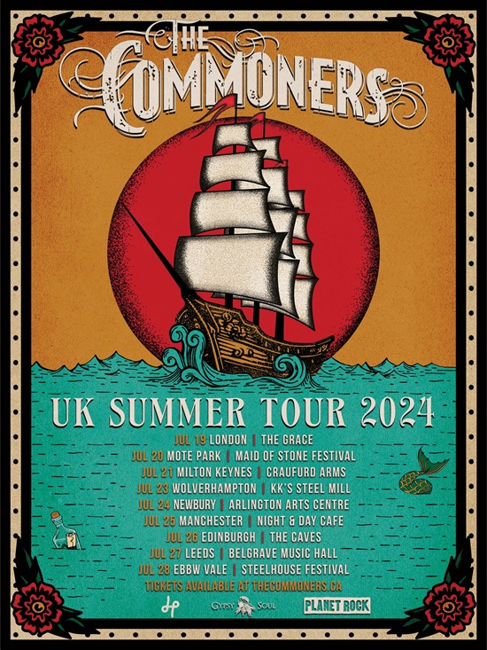 The Commoners July 2024 tour poster