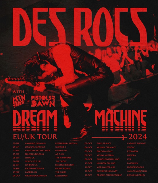 Poster for Des Rocs 2024 European tour