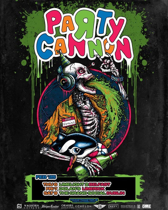 Party Cannon Ireland 2025 Vomitour poster