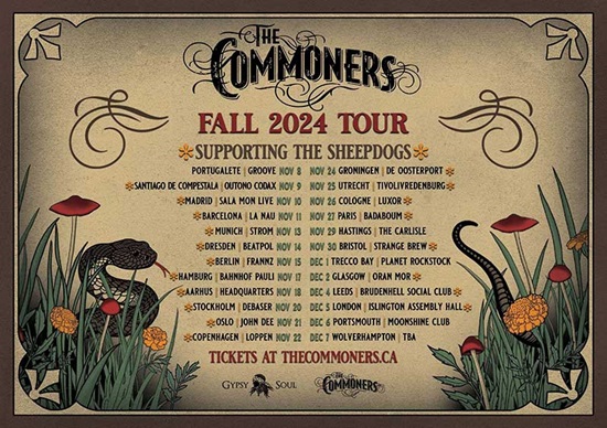 Poster for The Commoners Nov-Dec 2024 tour