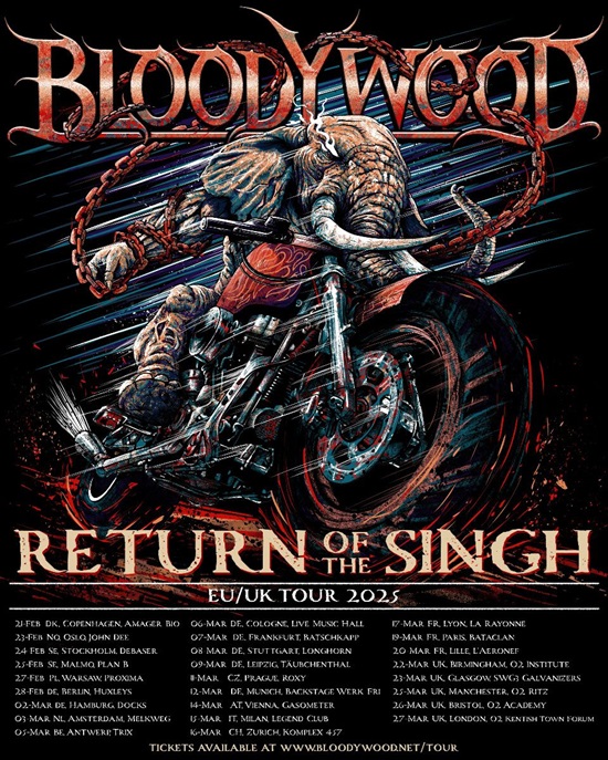 Bloodywood 2025 tour poster