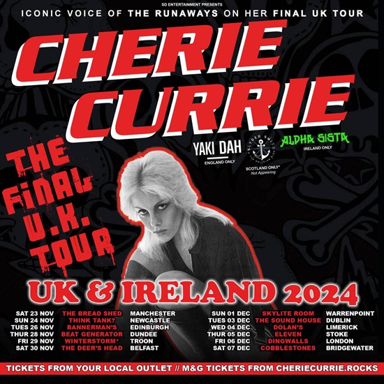 Cherie Currie 2024 tour poster