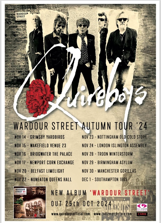 Quireboys Wardour Street tour poster