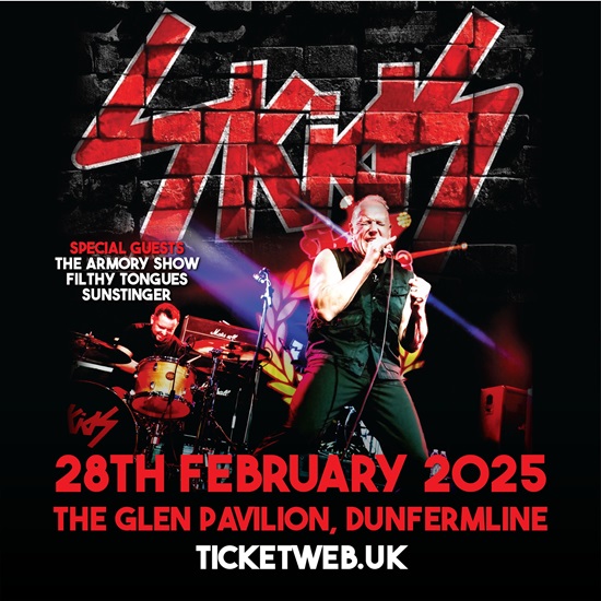 Poster for Skids homecoming show in Dunfermline February 2025