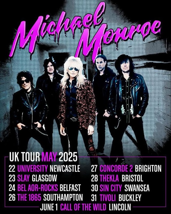 Michael Monroe 2025 UK tour poster