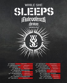 While She Sleeps 2024 European tour poster