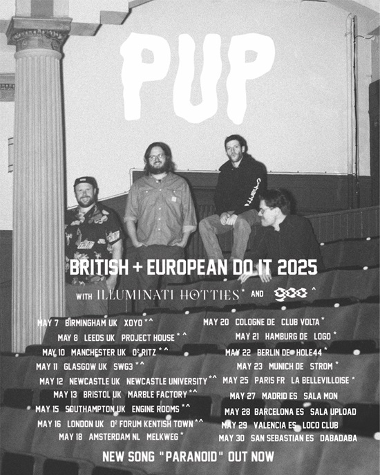 Poster for 2025 European tour by PUP