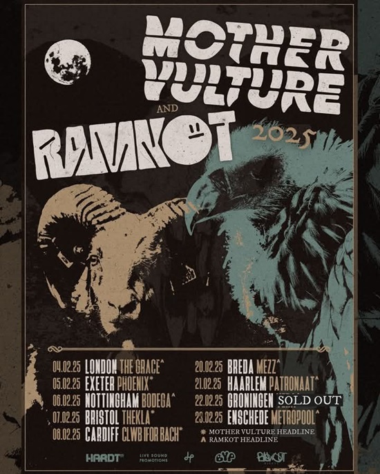 Poster for 2025 co-headline tour by Mother Vulture and Ramnot