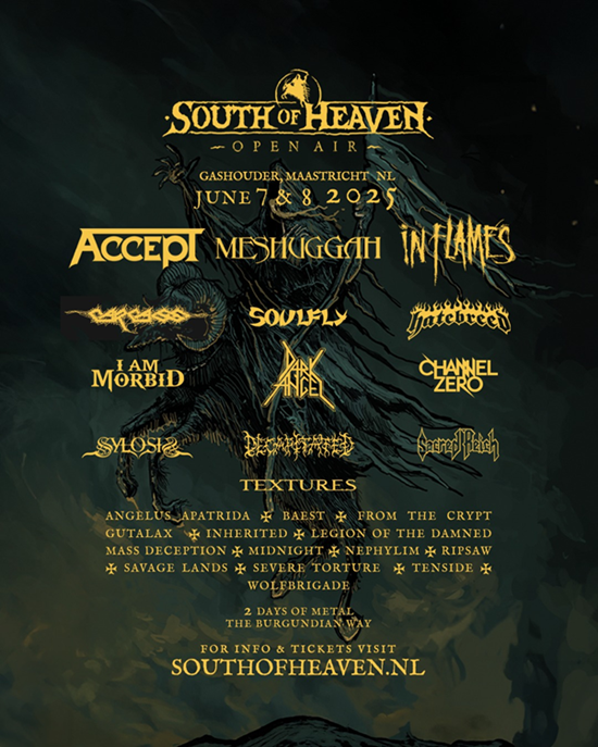 South Of Heaven final line up poster